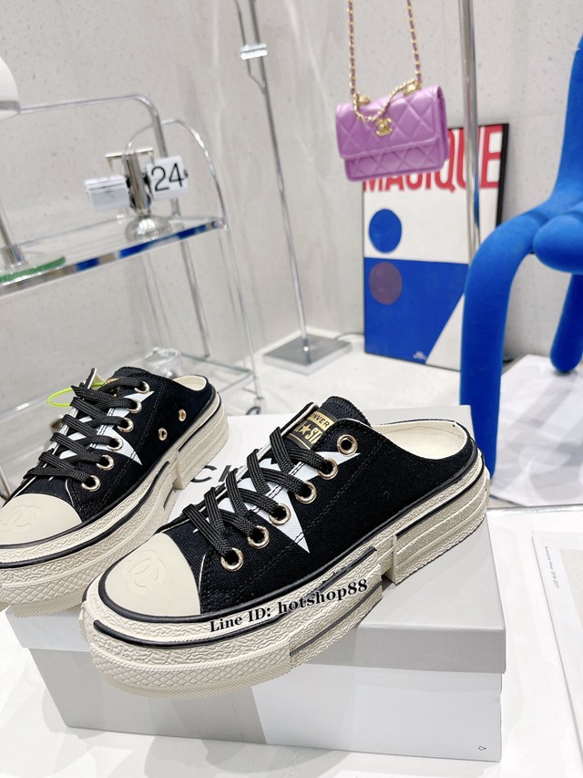 2022早春最新爆款匡威Converse x Feng Chen Wang王逢陳聯名拼接解構限量款系列半拖鞋 dx3584